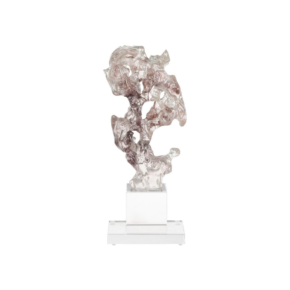 Currey and Company 1200-0974 Faux Rock Crystal Sculpture in Purple Pink/Clear