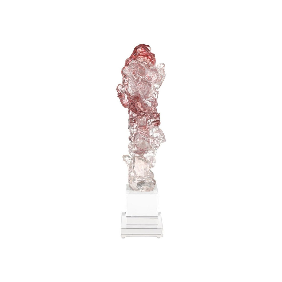 Currey and Company 1200-0975 Faux Rock Crystal Sculpture in Purple Pink/Clear