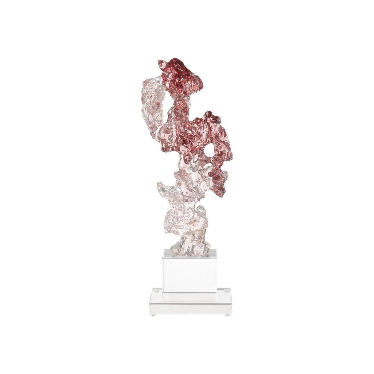 Currey and Company 1200-0975 Faux Rock Crystal Sculpture in Purple Pink/Clear