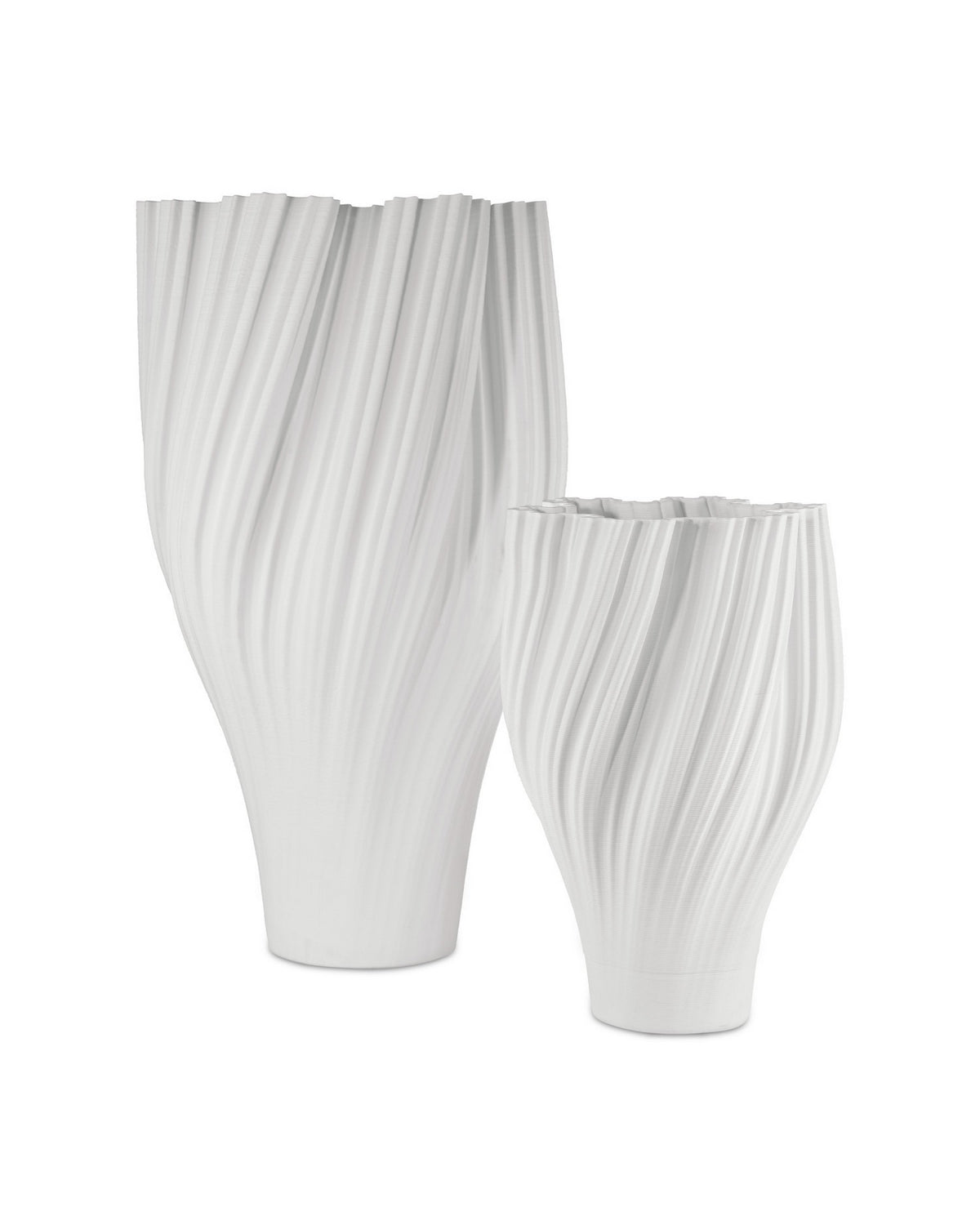 Currey and Company 1200-1004 Whorl Vase in White