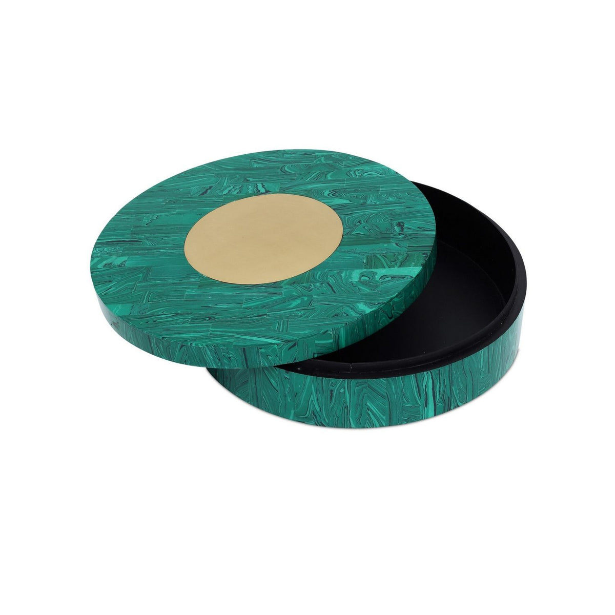 Currey and Company 1200-1061 Transformation Box in Marbled Green/Brushed Brass
