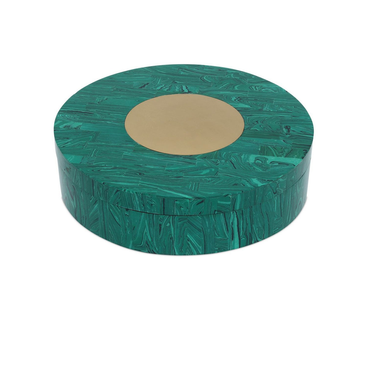 Currey and Company 1200-1061 Transformation Box in Marbled Green/Brushed Brass