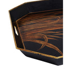 Currey and Company 1200-1063 Glasshouse Tole Tray Set of 2 in Black/Gold