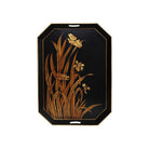 Currey and Company 1200-1063 Glasshouse Tole Tray Set of 2 in Black/Gold