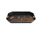 Currey and Company 1200-1063 Glasshouse Tole Tray Set of 2 in Black/Gold