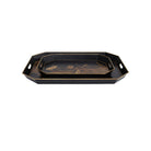 Currey and Company 1200-1063 Glasshouse Tole Tray Set of 2 in Black/Gold