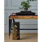 Currey and Company 1200-1063 Glasshouse Tole Tray Set of 2 in Black/Gold
