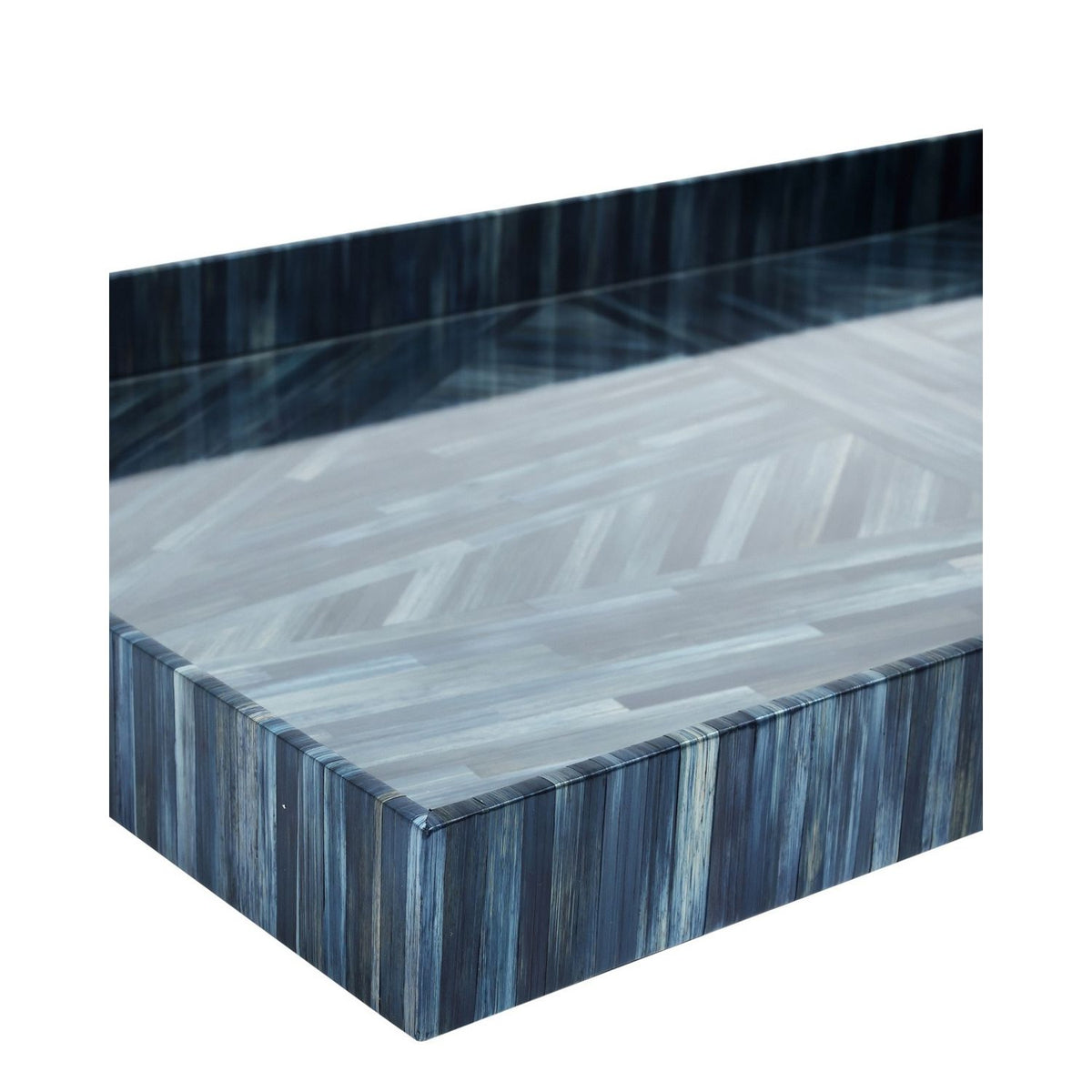 Currey and Company 1200-1068 Winter Harvest Tray Set of 2 in Blue