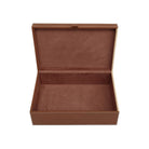Currey and Company 1200-1069 Leather & Raffia Box Set of 2 in Brown/Natural