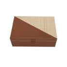 Currey and Company 1200-1069 Leather & Raffia Box Set of 2 in Brown/Natural