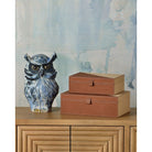 Currey and Company 1200-1076 Mina the Owl in Blue/White/Black