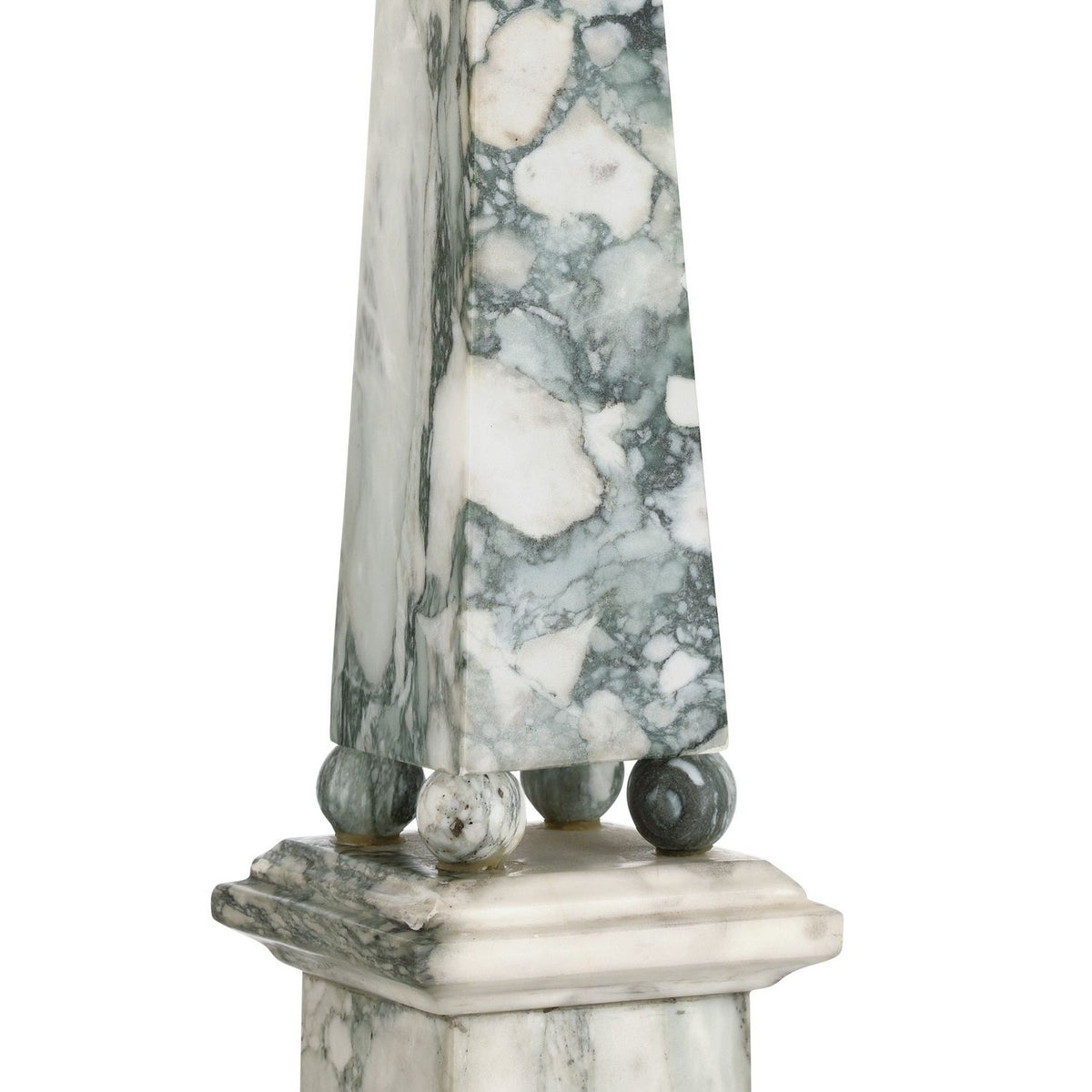Currey and Company 1200-1078 Sorority Obelisk in Green/Off-White