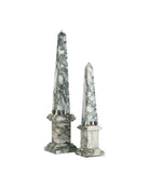 Currey and Company 1200-1078 Sorority Obelisk in Green/Off-White