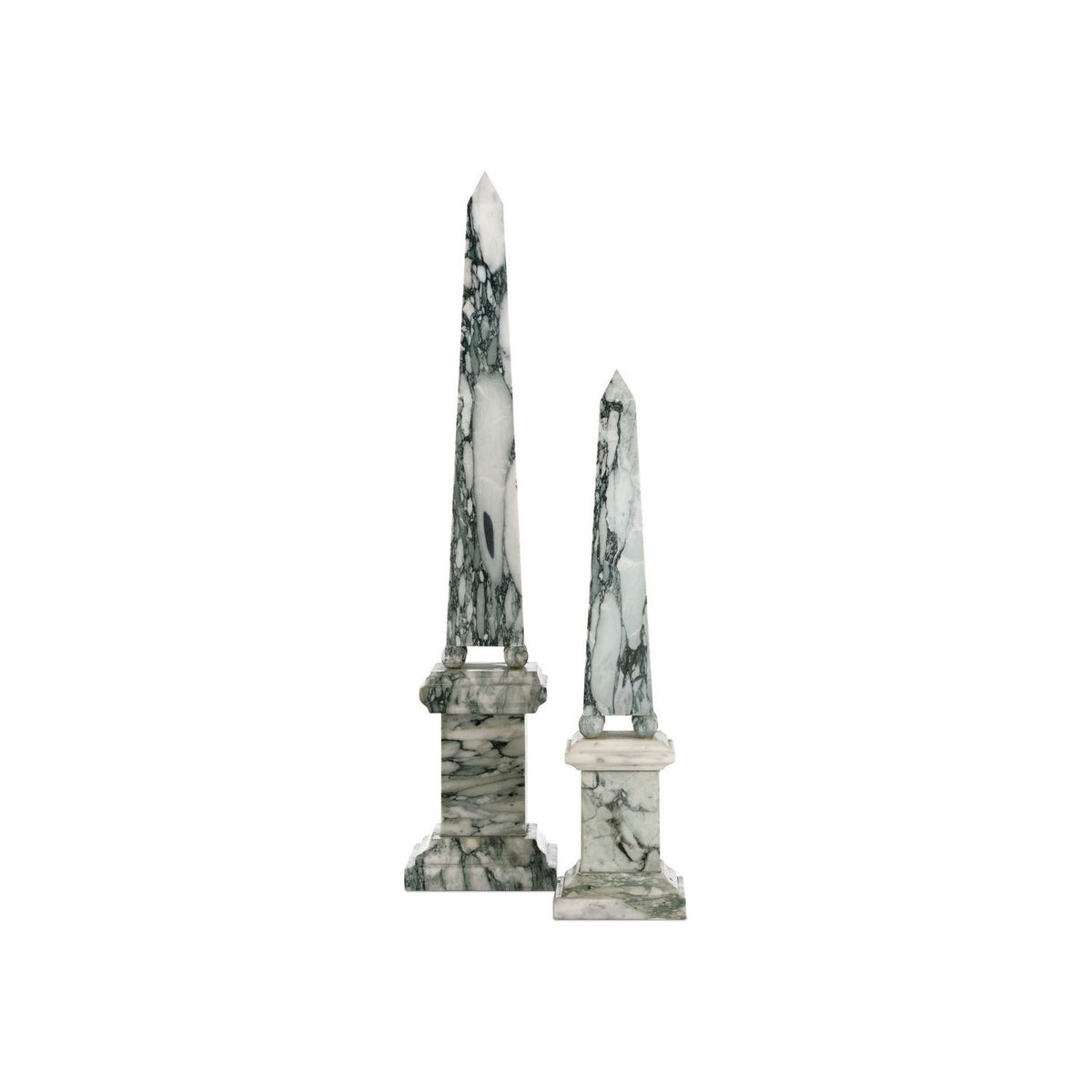 Currey and Company 1200-1078 Sorority Obelisk in Green/Off-White