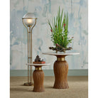 Currey and Company 3000-0335 Tassel Entry Table in Morel Brown/Natural/Brushed Brass