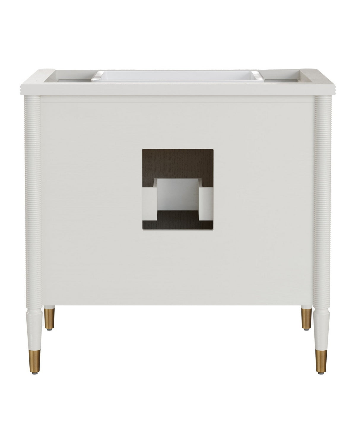 Currey and Company 3800-0018 Aster 36" Vanity with Rectangular Undermount Sink in Off-White/Fog/Natural/White/Polished Brass