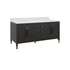 Currey and Company 3800-0021 Verona 72" Vanity with Rectangular Undermount Sink in Black/Natural/White/Champagne