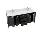 Currey and Company 3800-0021 Verona 72" Vanity with Rectangular Undermount Sink in Black/Natural/White/Champagne