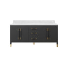 Currey and Company 3800-0021 Verona 72" Vanity with Rectangular Undermount Sink in Black/Natural/White/Champagne