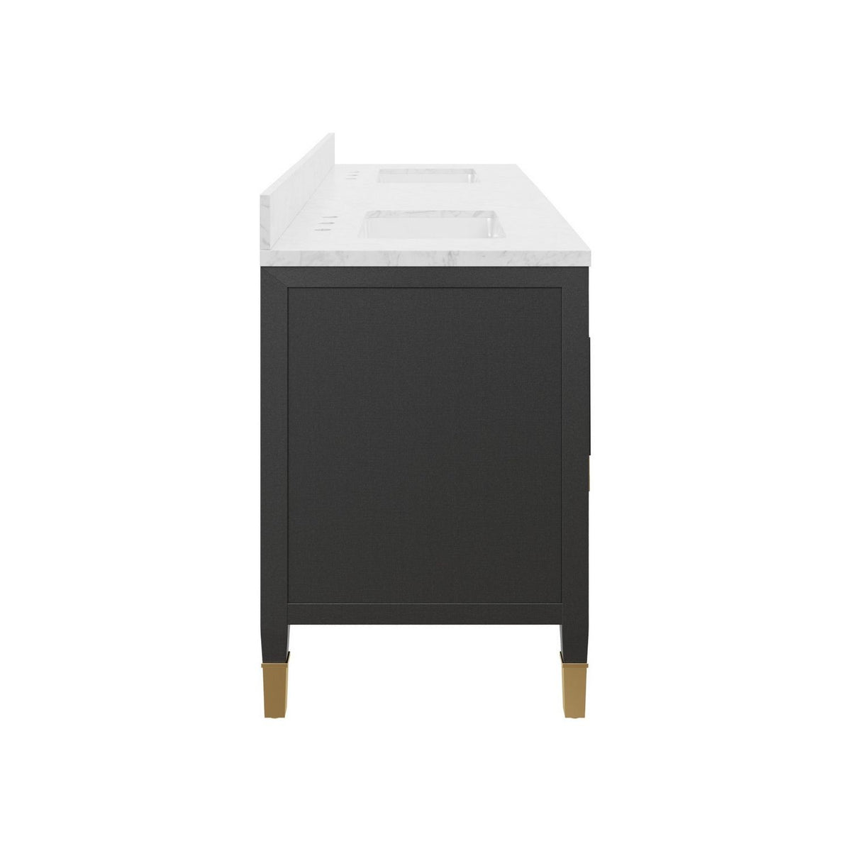 Currey and Company 3800-0021 Verona 72" Vanity with Rectangular Undermount Sink in Black/Natural/White/Champagne