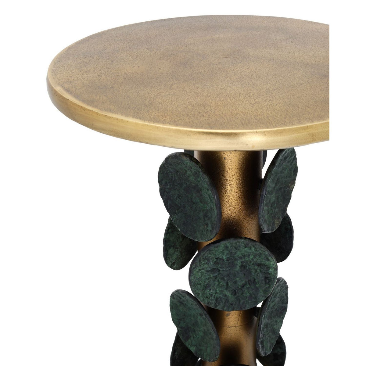 Currey and Company 4000-0249 Nasturtium Accent Table in Antique Brass/Patina Brass