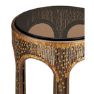 Currey and Company 4000-0251 Capella Accent Table in Coffee Bronze/Smoke