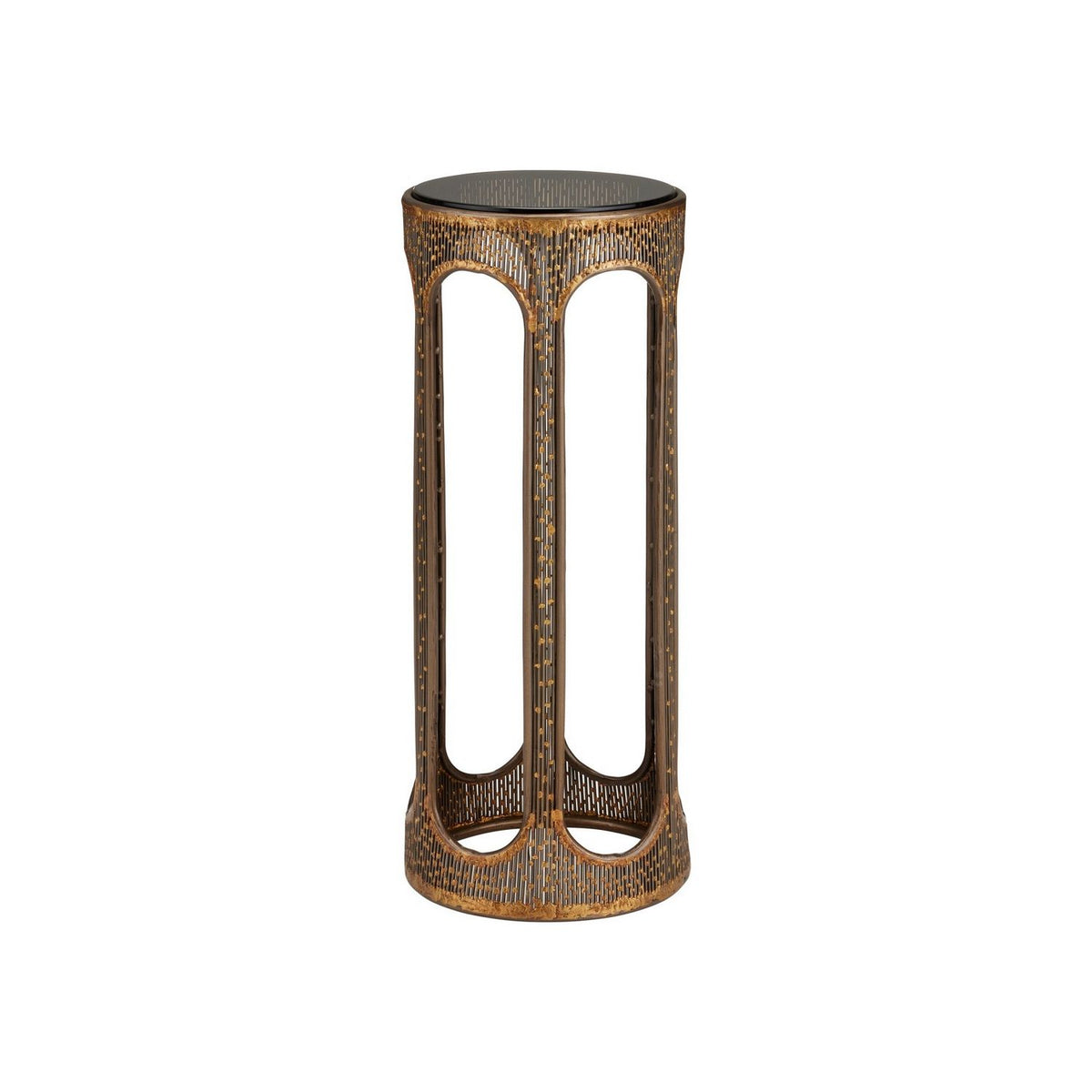 Currey and Company 4000-0251 Capella Accent Table in Coffee Bronze/Smoke
