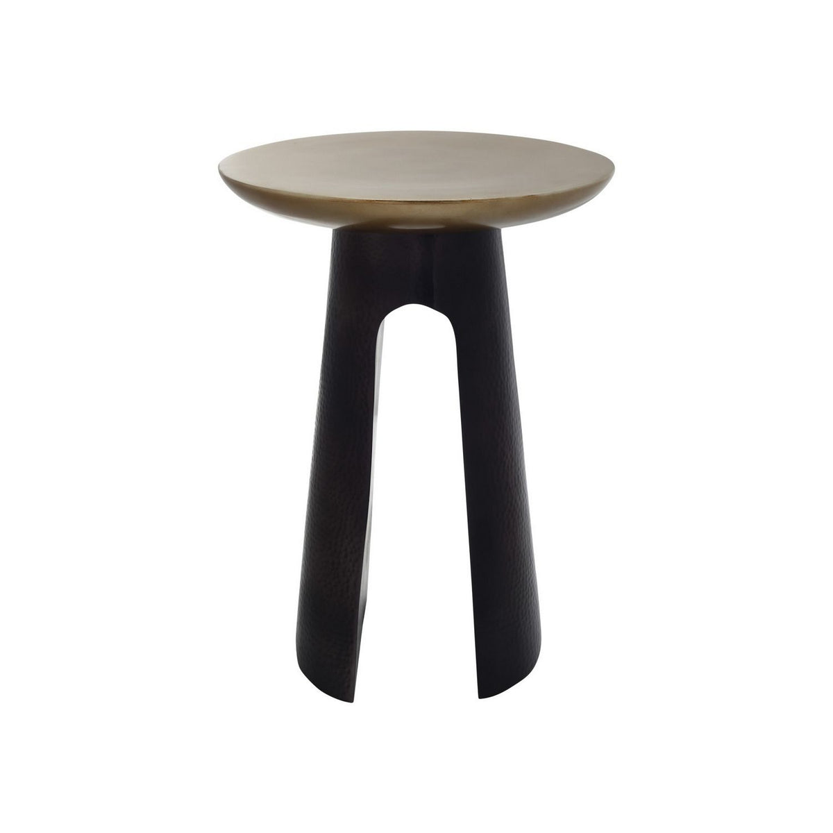 Currey and Company 4000-0254 Pince Accent Table in Black Nickel/Antique Brass