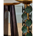 Currey and Company 4000-0254 Pince Accent Table in Black Nickel/Antique Brass