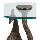 Currey and Company 4000-0255 Paonne Accent Table in Antique Gold/Clear