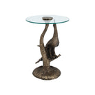 Currey and Company 4000-0255 Paonne Accent Table in Antique Gold/Clear