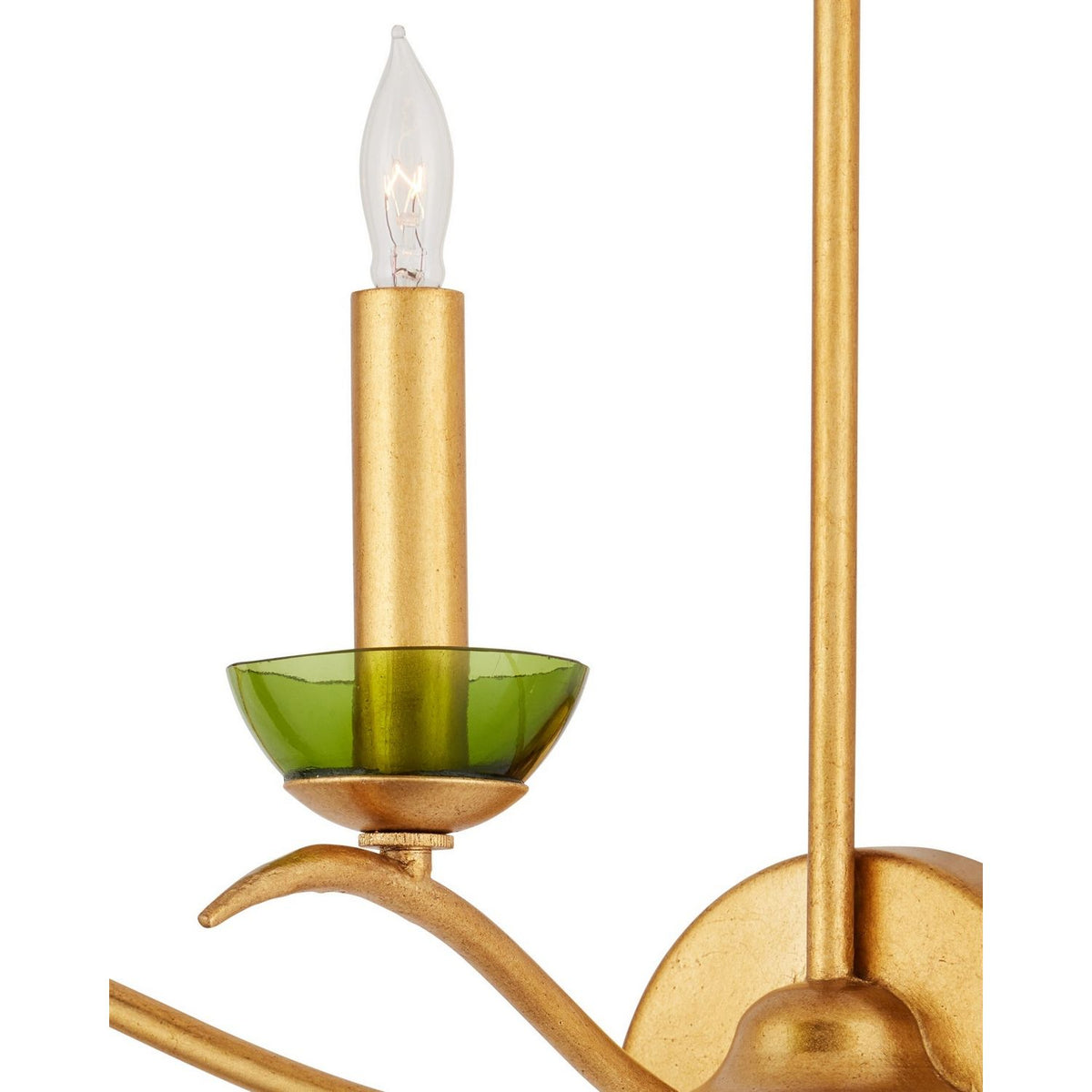 Currey and Company 5000-0288 Flannery Wall Sconce in Contemporary Gold Leaf/Green