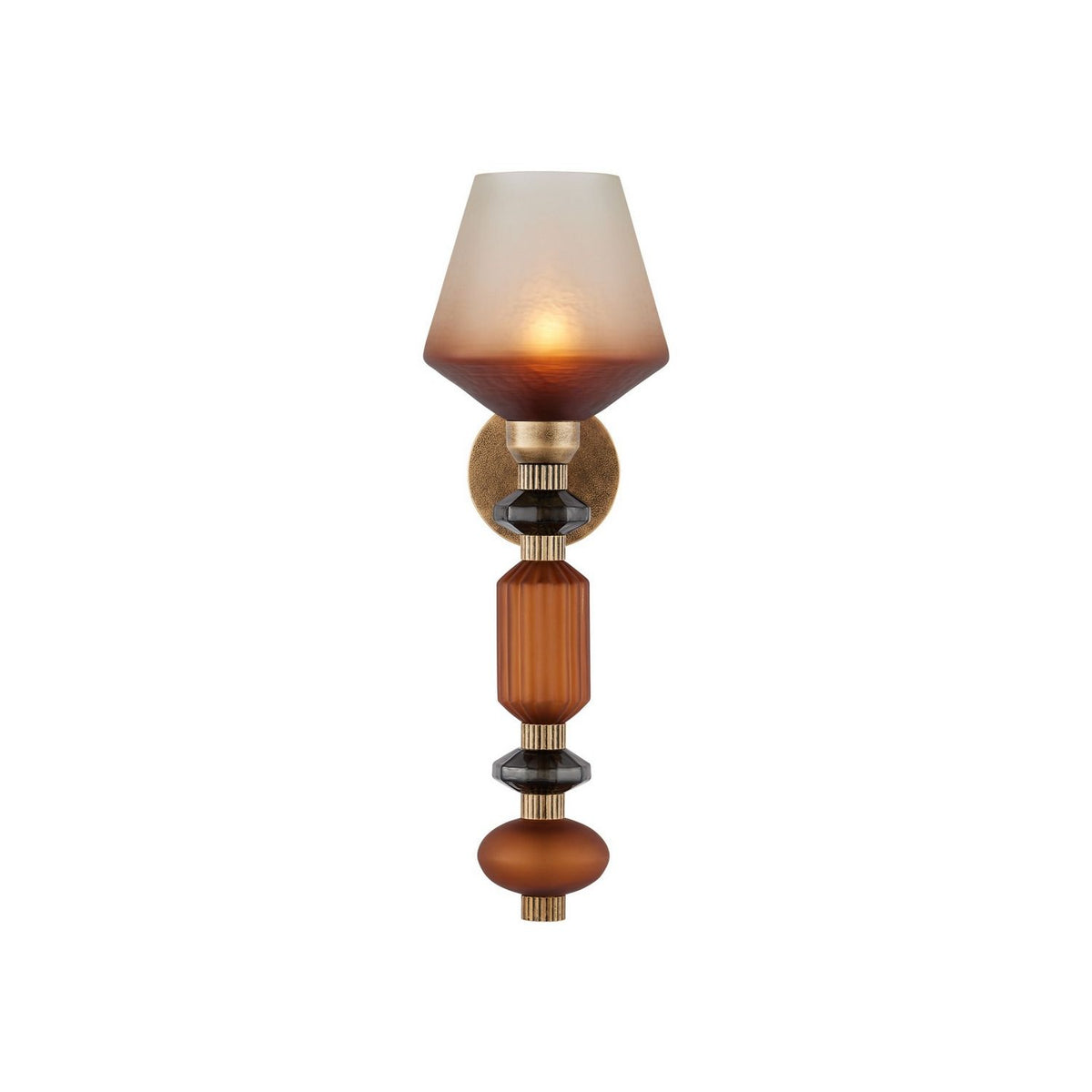 Currey and Company 5000-0295 Mandeville Wall Sconce in Butter Rum Sandbar/Matte Ombre/Deep Gray/Antique Gold