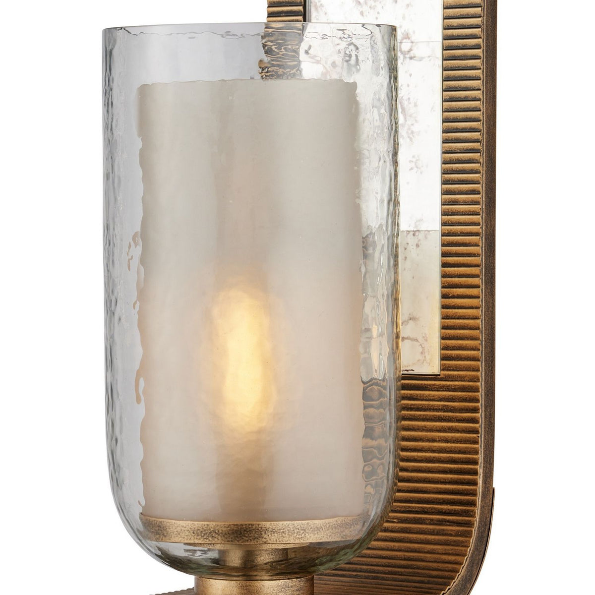 Currey and Company 5000-0296 Wynyard Wall Sconce in Clear/Frosted/Antique Mirror/Antique Gold