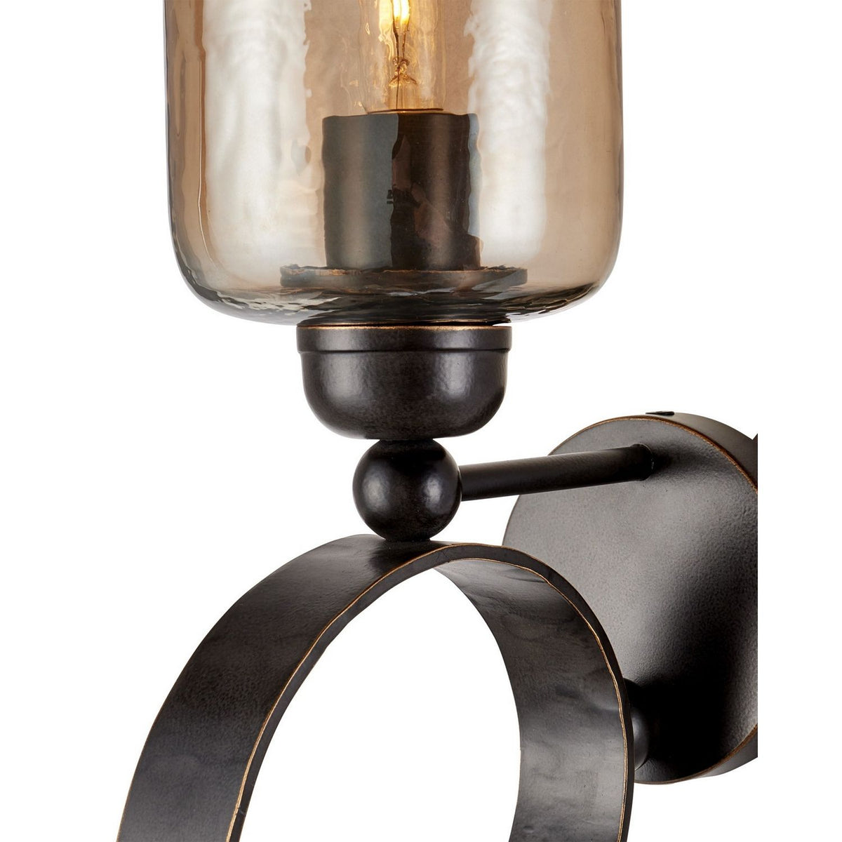 Currey and Company 5000-0297 Wemyss Wall Sconce in Gilded Oak/Smoke