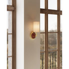 Currey and Company 5000-0298 Ellerston Wall Sconce in Saddle Brown/Brushed Brass