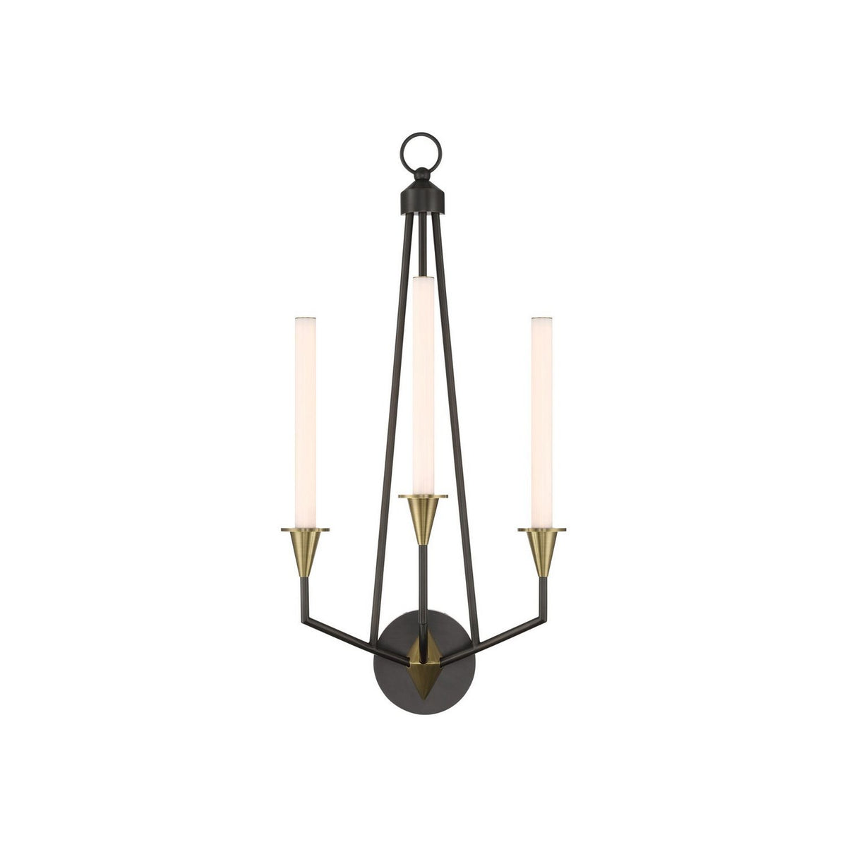 Currey and Company 5000-0303 Hennin Wall Sconce in Polished Antique Brass/Oil Rubbed Bronze