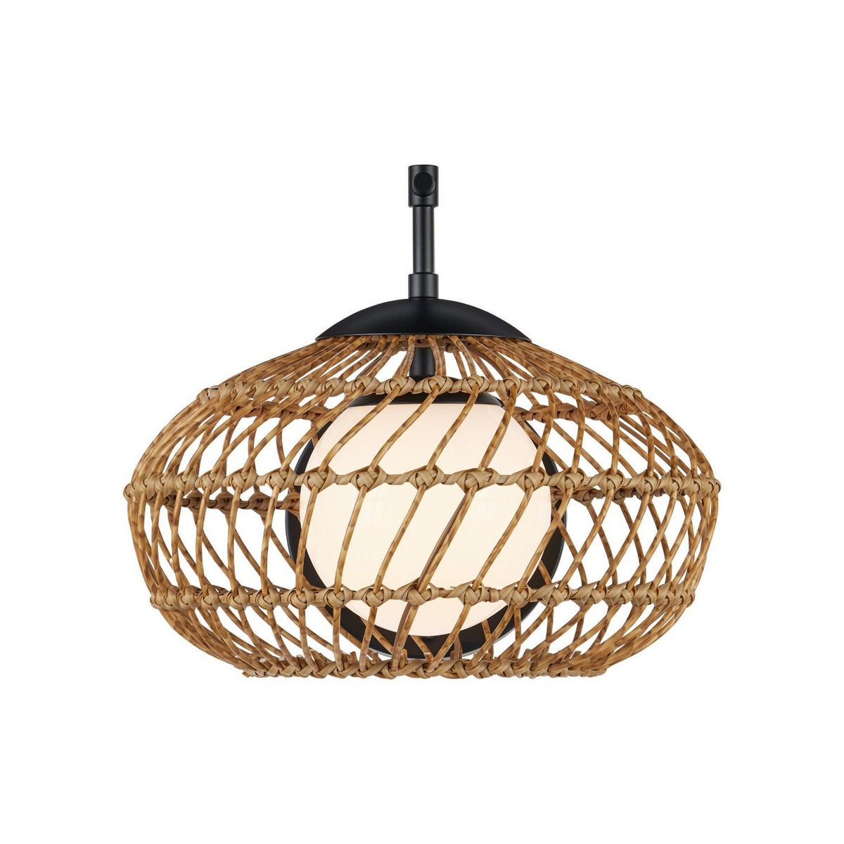 Currey and Company 5500-0060 Carriage Outdoor Wall Sconce in Natural/Black/Frosted White