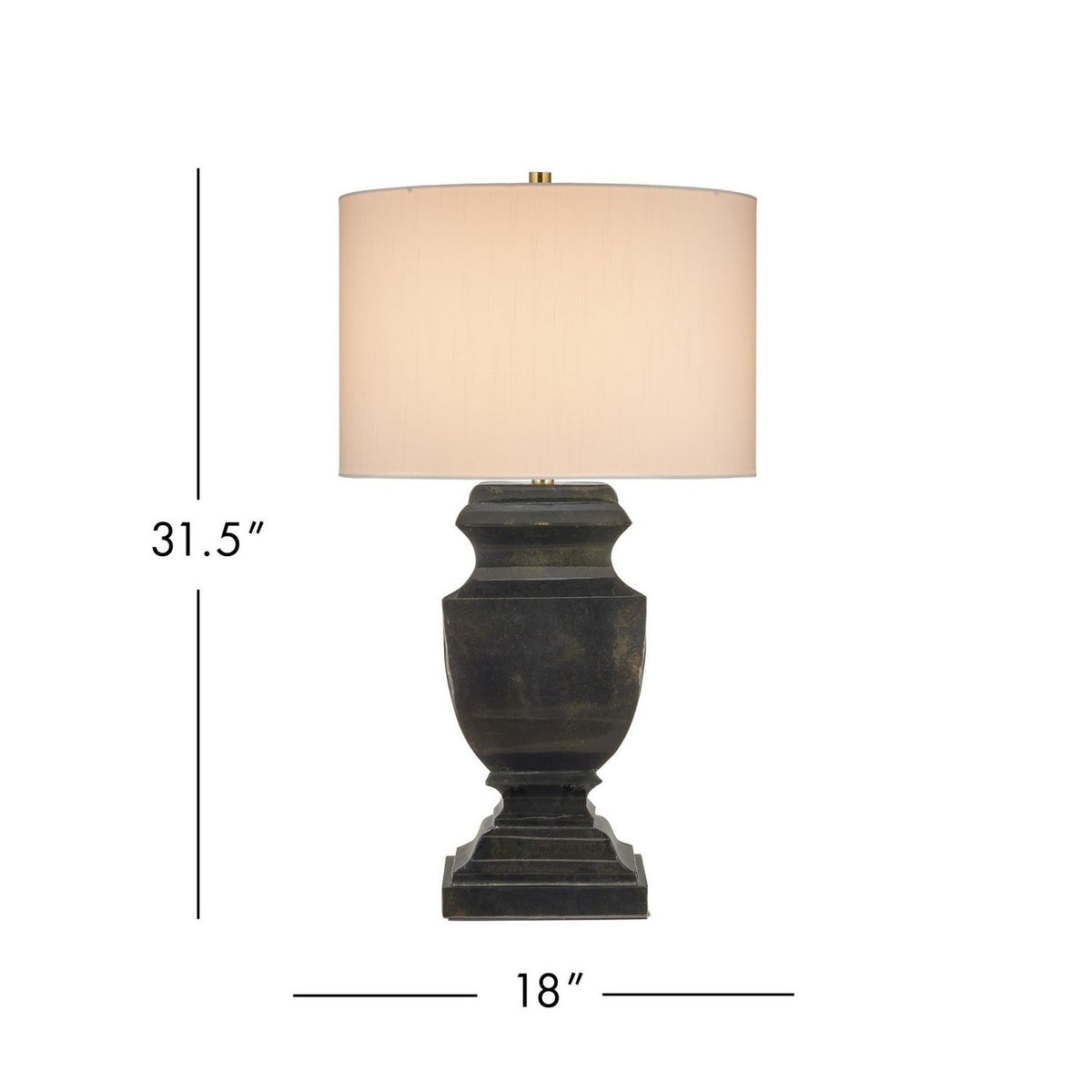 Currey and Company 6000-1061 Balustrade Table Lamp in Distressed Light Black