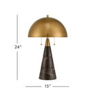 Currey and Company 6000-1065 Edith Desk Lamp in Coffee Brown/Antique Brass