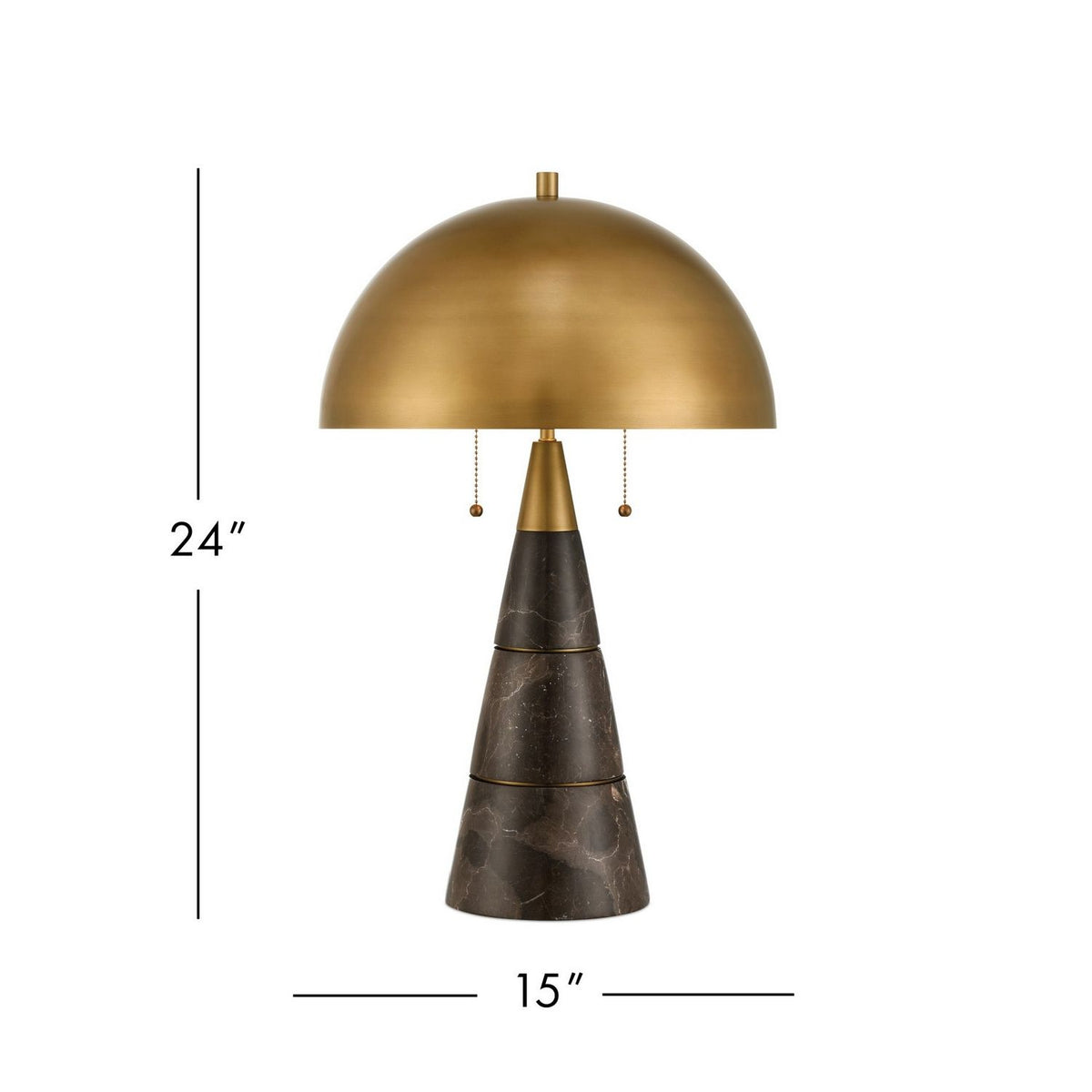 Currey and Company 6000-1065 Edith Desk Lamp in Coffee Brown/Antique Brass
