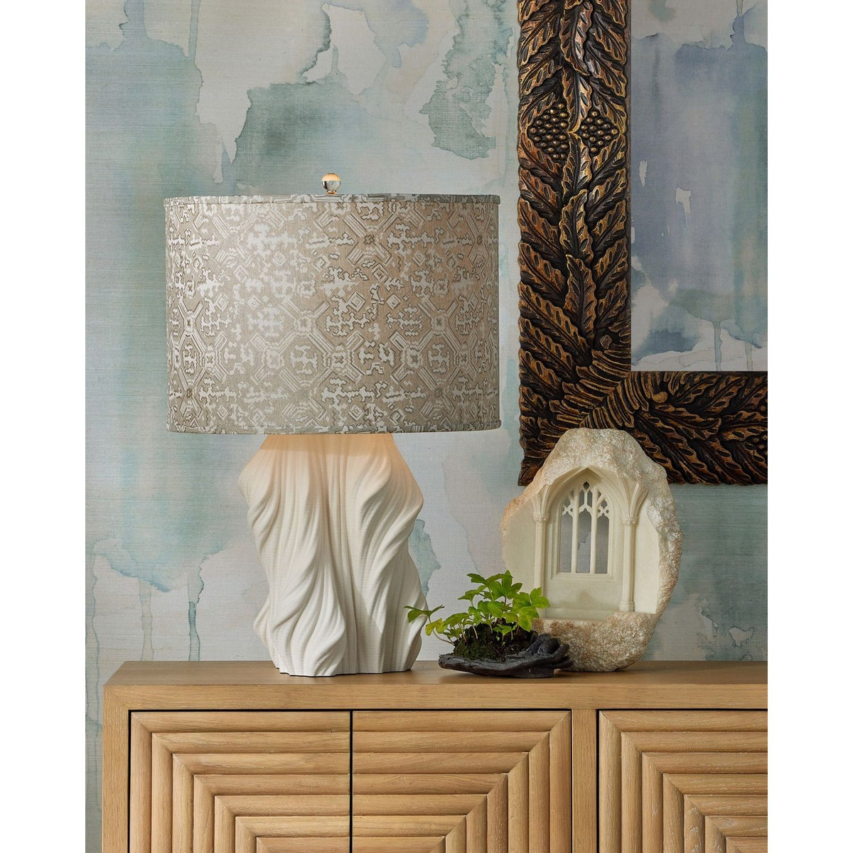 Currey and Company 6000-1067 Watershed Table Lamp in White