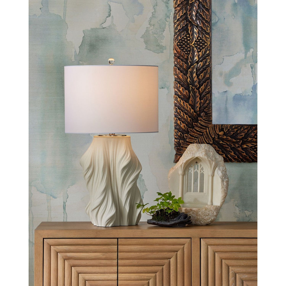 Currey and Company 6000-1067 Watershed Table Lamp in White