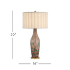 Currey and Company 6000-1068 Brielle Table Lamp in Pale Pink/Green/Brown/Gold Leaf