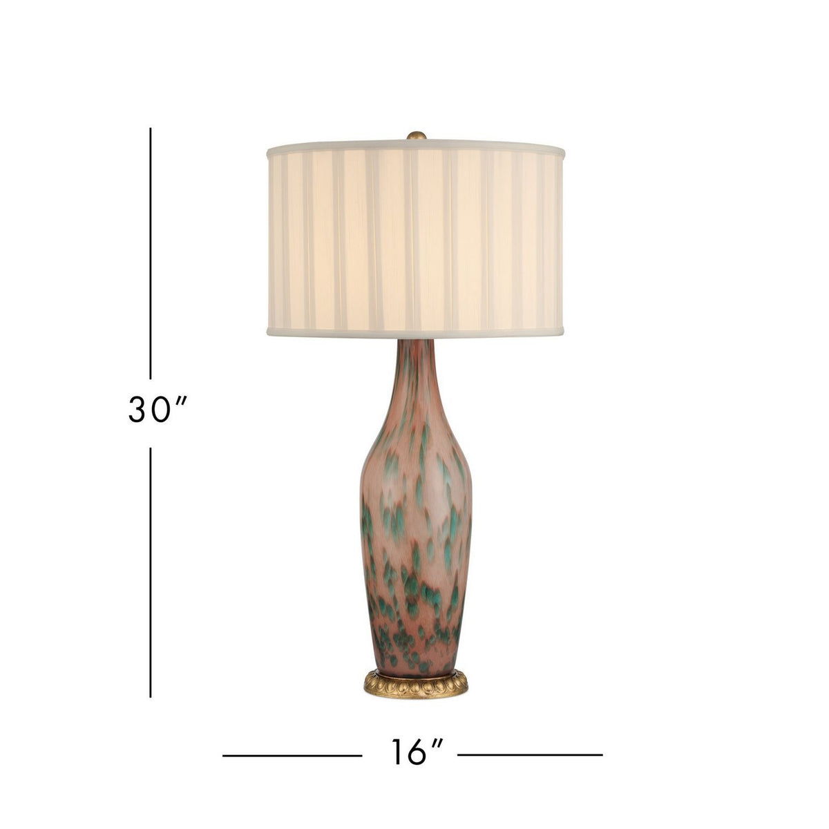 Currey and Company 6000-1068 Brielle Table Lamp in Pale Pink/Green/Brown/Gold Leaf