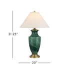 Currey and Company 6000-1070 Claude Table Lamp in Green/Antique Brass