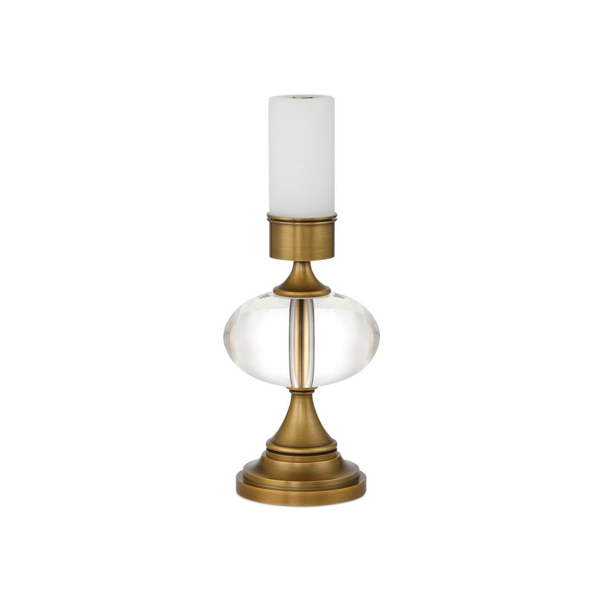 Currey and Company 6700-0018 Sashay Cordless Table Lamp in Clear/Polished Antique Brass