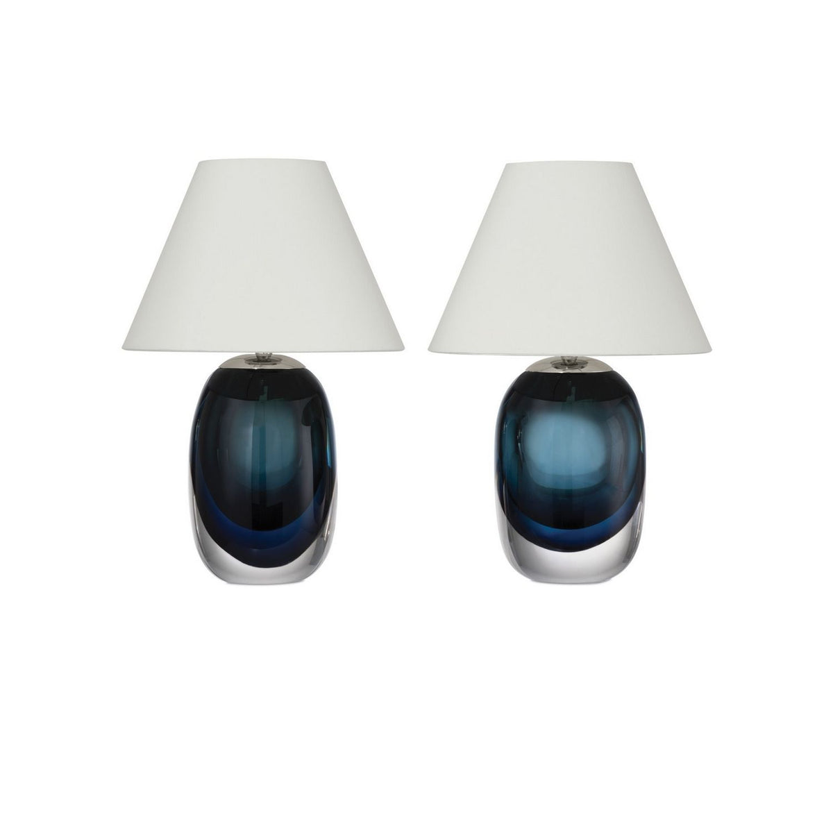 Currey and Company 6700-0019 Danza Cordless Table Lamp in Blue/Clear/Polished Nickel
