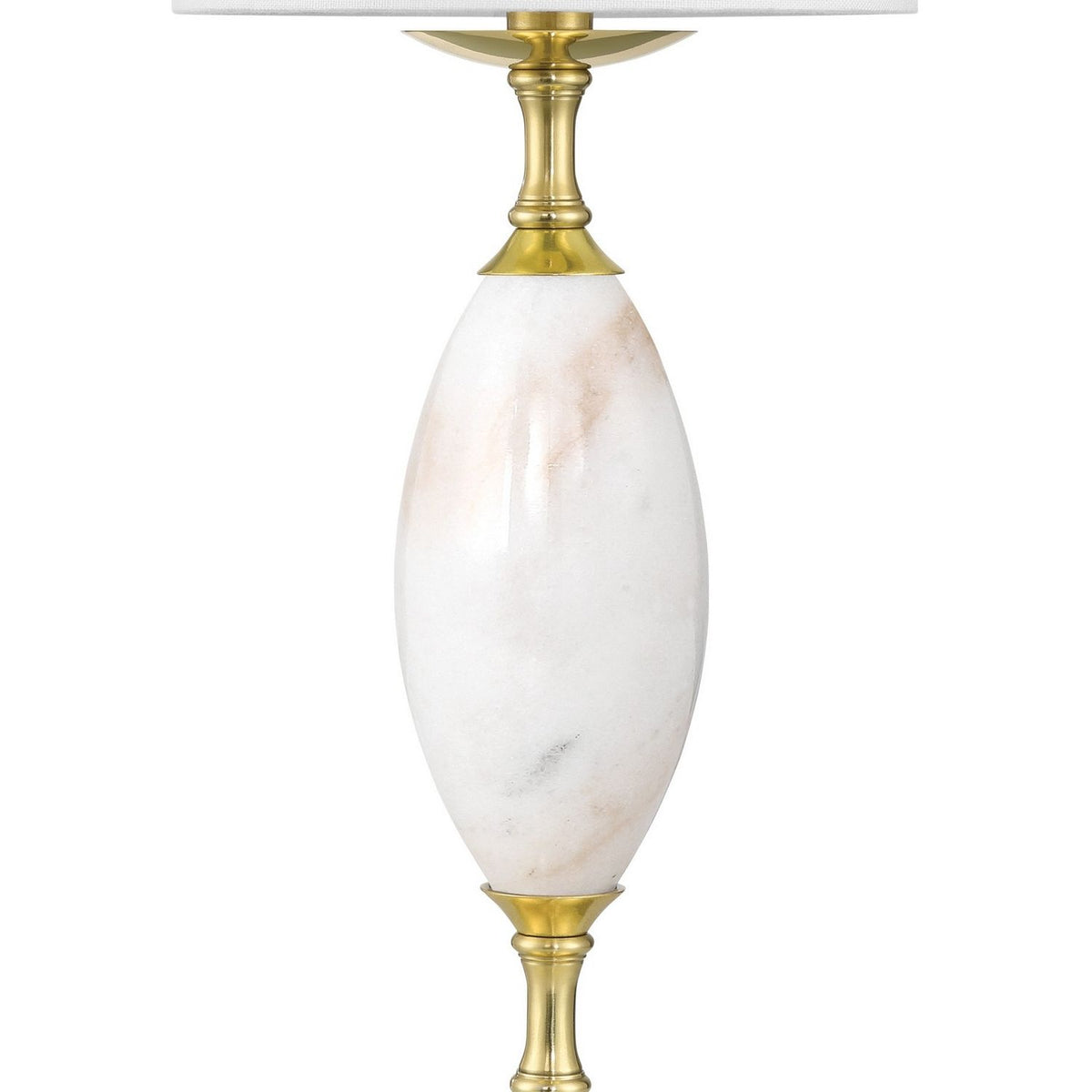 Currey and Company 6700-0021 Marche Cordless Table Lamp in White/Brass
