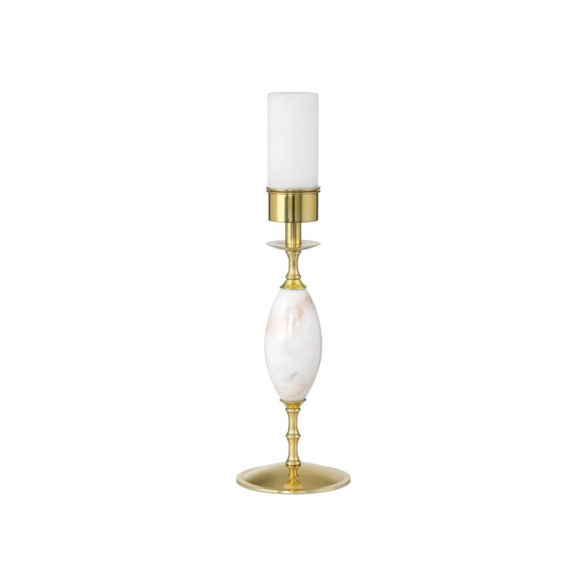 Currey and Company 6700-0021 Marche Cordless Table Lamp in White/Brass